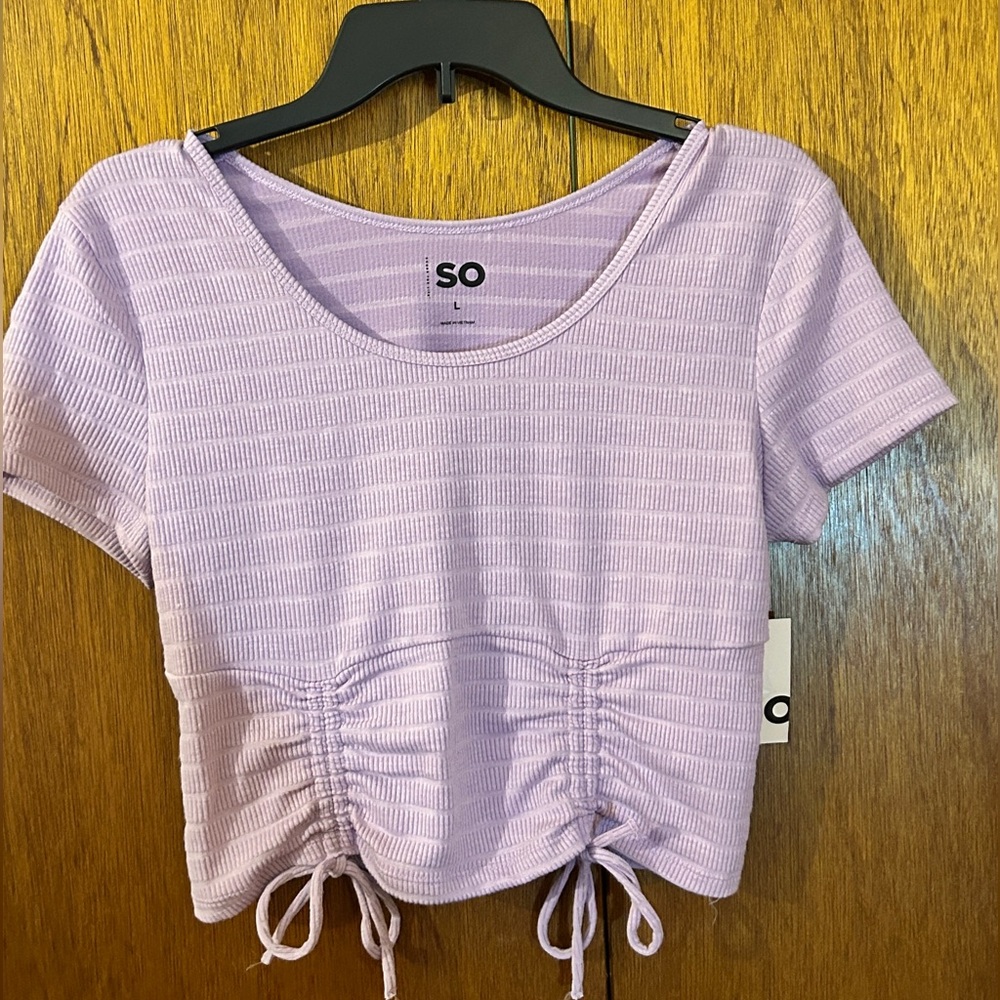 NWT PURPLE CROP TOP SIZE LARGE